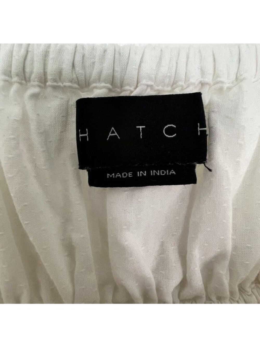 Hatch Katherine Maternity White Cotton Tiered Maxi Dress Sz 3/L Swiss Dot Boho - Picture 4 of 11